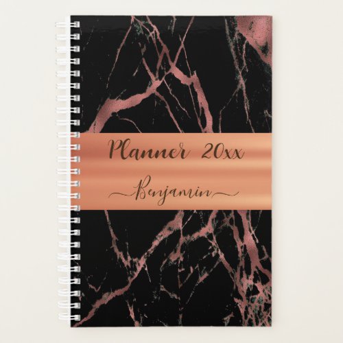 Black Pink Marble Rose Gold Planner 2023 2024