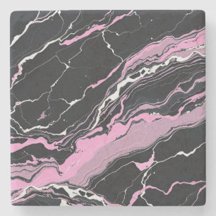 Black & Pink Marble Stone Coaster