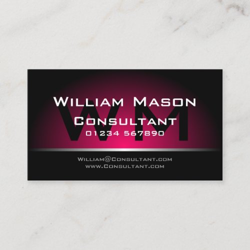 Black Pink Monogram Professional - Business Card