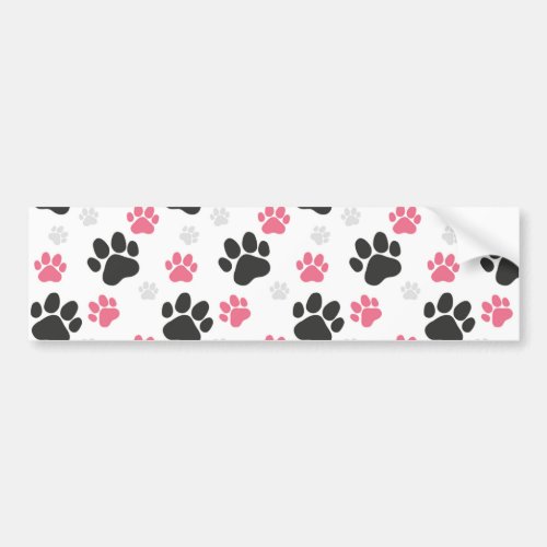 Black Pink Paw Print Dog Owner Puppy Lover Pets Bumper Sticker