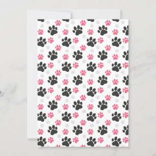 Black Pink Paw Print Dog Owner Puppy Lover Pets Invitation