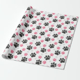 Pet paw print - pink wrapping paper