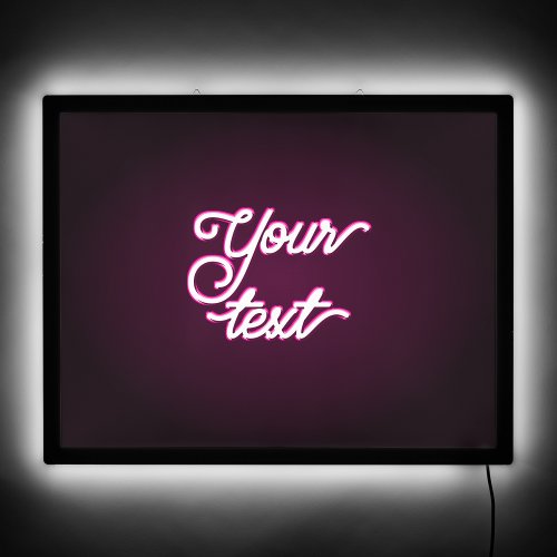 Black Pink Personal or Business text  Neon look LED Sign