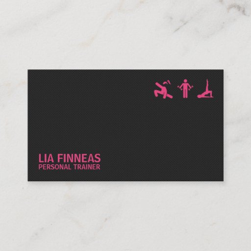 Customizable Black &amp; Pink, Personal Trainer Business Card