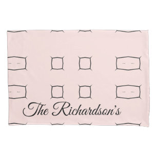 Black Pink Personalized Geometric Minimal Bedding Pillow Case