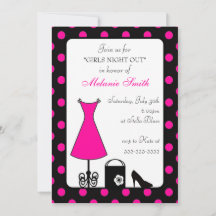 Black Pink Polka Dots Girls Night Out Pink Dress
