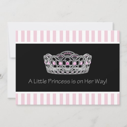 Black Pink Princess  Baby Shower Invitation