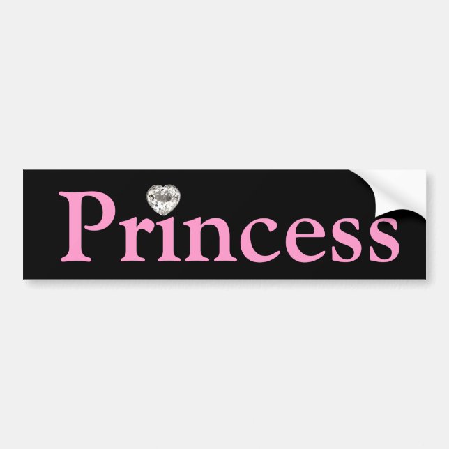Black & Pink Princess Bumper sticker (Front)