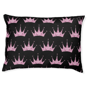 Black Pink Princess Tiara pet pillow