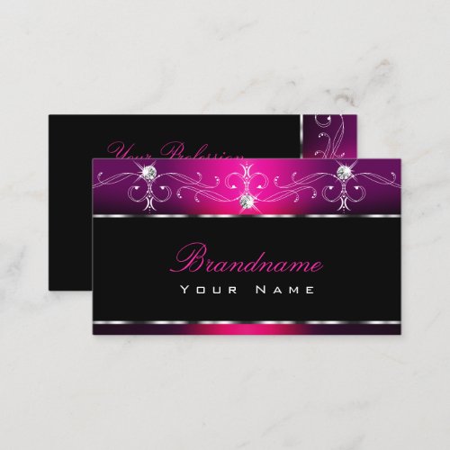 Black Pink Purple Orante Sparkle Diamonds Stylish Business Card