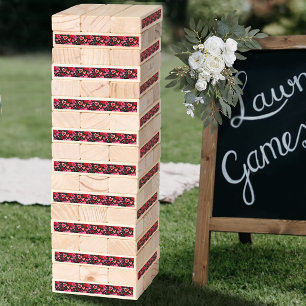 Black Pink Red Hearts Love Pattern Topple Tower