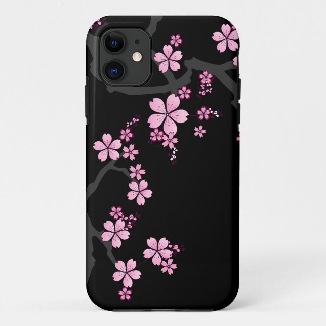 Black Pink Sakura japanese design :: Case-Mate iPhone Case (Back)