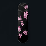 Black Pink Sakura japanese design :: Skateboard<br><div class="desc">Unique design inspired by Japanese Kimono art. Be unique! Show your own style. Pink sakura on blacks.</div>