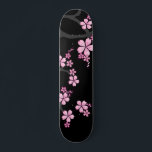 Black Pink Sakura japanese design :: Skateboard<br><div class="desc">Unique design inspired by Japanese Kimono art. Be unique! Show your own style. Pink sakura on blacks.</div>