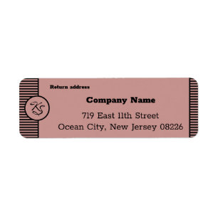 Black & Pink Small Company Custom Text & Initials Label