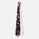 Black & Pink Star Neck Tie