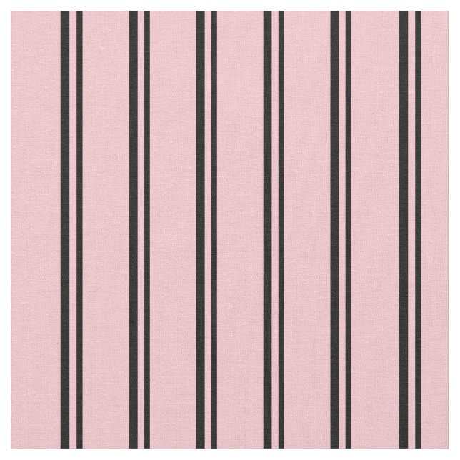 Black & Pink Striped/Lined Pattern Fabric (Close Up)