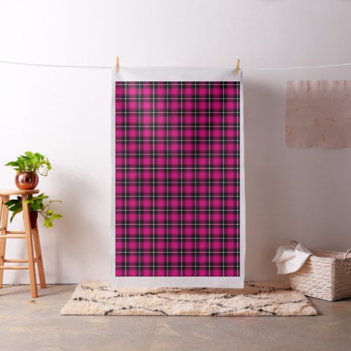 Black Pink Tartan Plaid Pattern Fabric