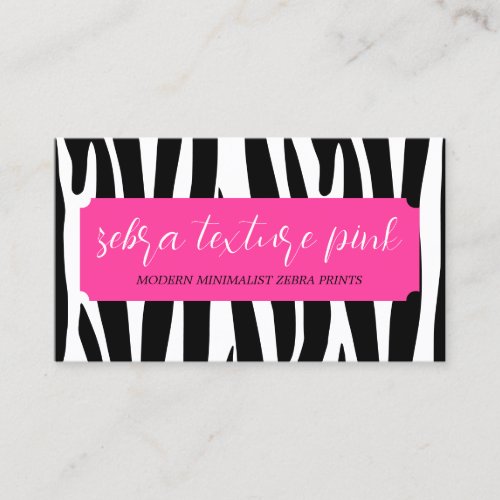 Black Pink Texture Simple Patter Zebra Business Card