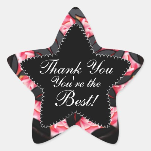 Black Pink Thank You Best Star Sticker