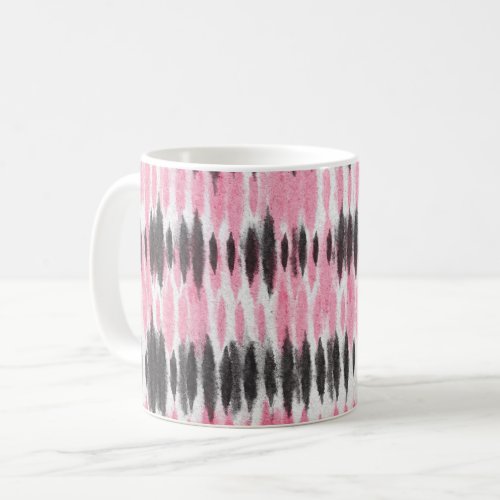 Black Pink Tie Dye Dashes Coffee Mug