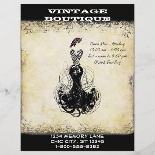 Black & Pink Vintage Dress Boutique or Business Flyer