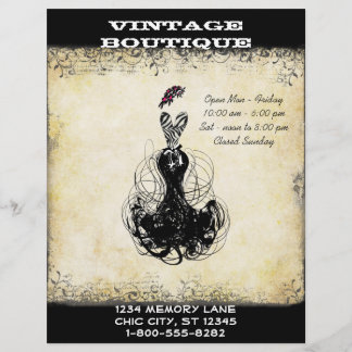 Black & Pink Vintage Dress Boutique or Business Flyer
