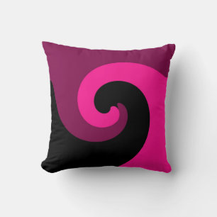 Black Pink Violet Retro Painting Abstract Art Deco Throw Pillow