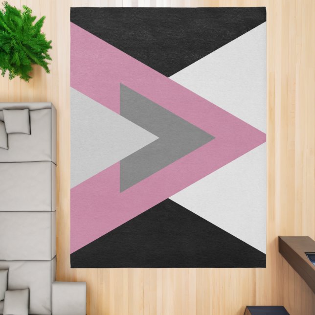 Black, Pink, White and Gray Geometric Rug (Insitu (Indoor 2))