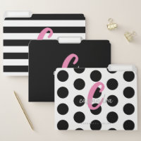 Black Pink White Monogram Name