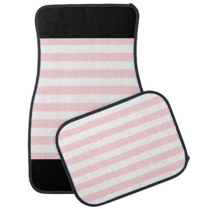 Black Pink & White Stripe Floor Car Mats