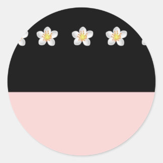 Black & Pink with Flowers Stickers