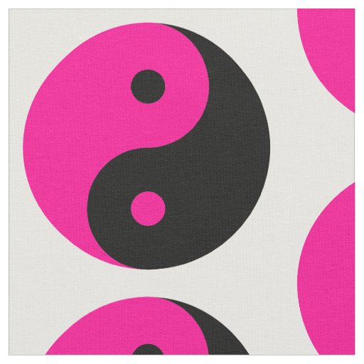 black pink yin yang fabric