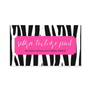 Black Pink Zebra Print Boutique Business Card