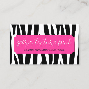 Black Pink Zebra Print Boutique Business Card