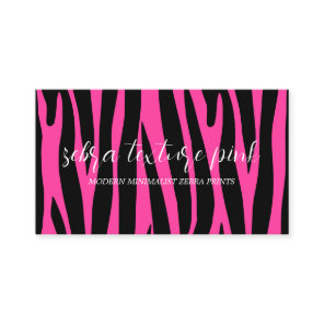 Black Pink Zebra Stripe Boutique Business Card