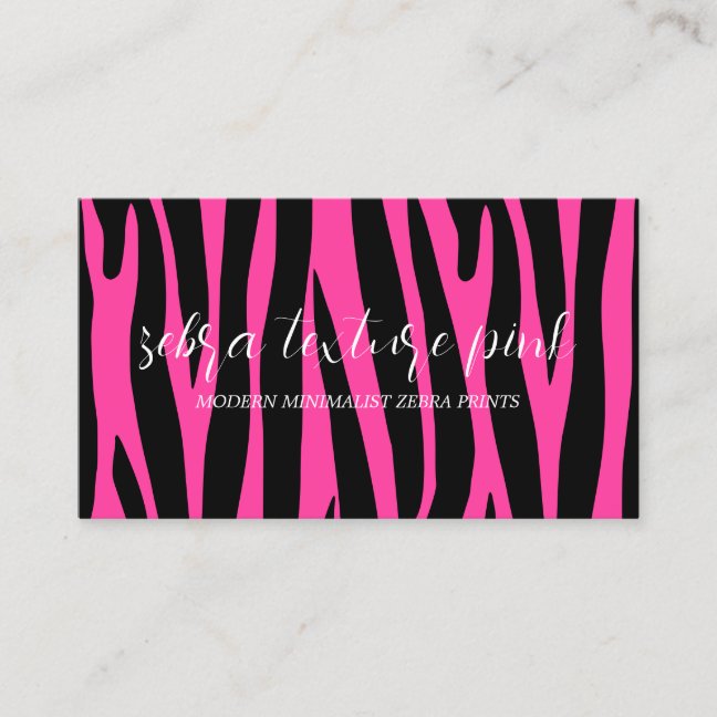Black Pink Zebra Stripe Boutique Business Card