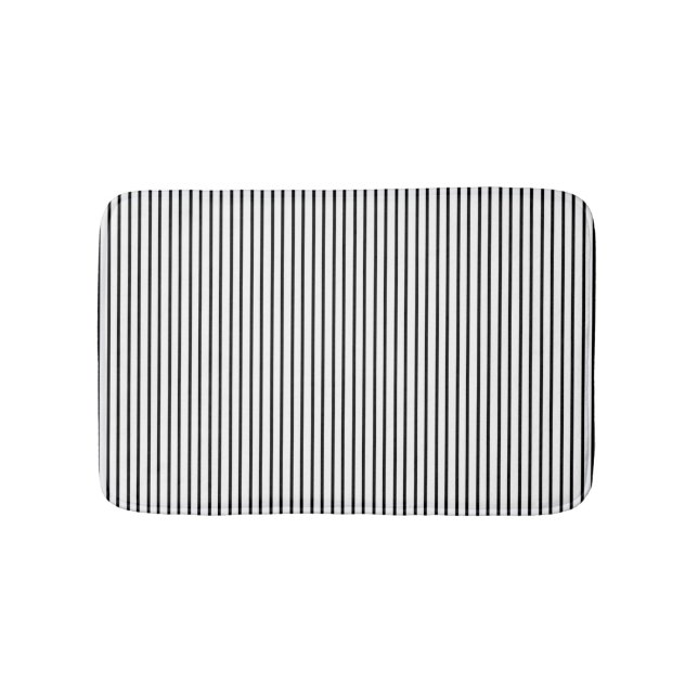 Black Pinstripe Bath Mat (Front)