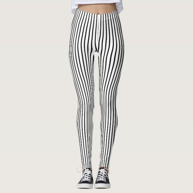 Black Pinstripe Leggings (Front)