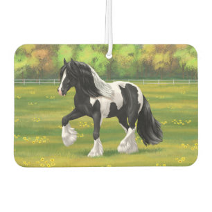 Black Pinto Piebald Gypsy Vanner Draft Horse Air Freshener