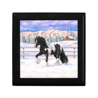 Black Pinto Piebald Gypsy Vanner Draft Horse Gift Box