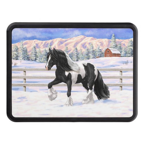 Black Pinto Piebald Gypsy Vanner Draft Horse Hitch Cover