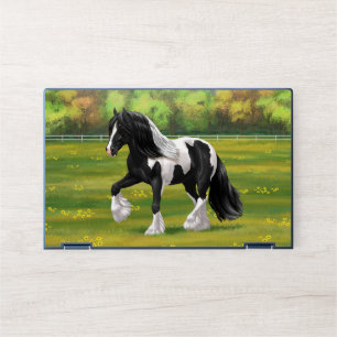Black Pinto Piebald Gypsy Vanner Draft Horse HP Laptop Skin