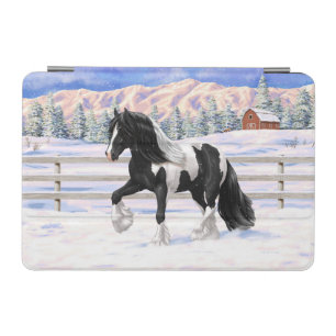 Black Pinto Piebald Gypsy Vanner Draft Horse iPad Mini Cover