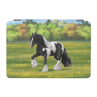 Black Pinto Piebald Gypsy Vanner Draft Horse iPad Mini Cover
