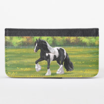 Black Pinto Piebald Gypsy Vanner Draft Horse iPhone X Wallet Case