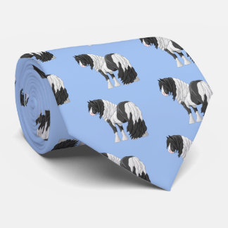 Black Pinto Piebald Gypsy Vanner Draft Horse Neck Tie