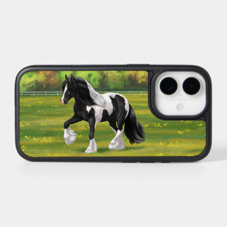 Black Pinto Piebald Gypsy Vanner Draft Horse iPhone 17 Case