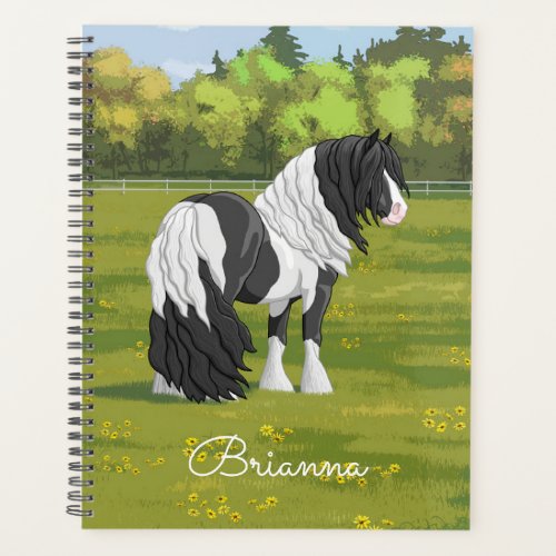 Black Pinto Piebald Gypsy Vanner Draft Horse Planner