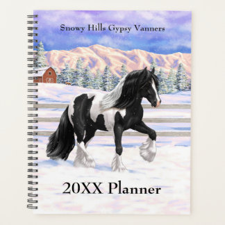 Black Pinto Piebald Gypsy Vanner Draft Horse Planner